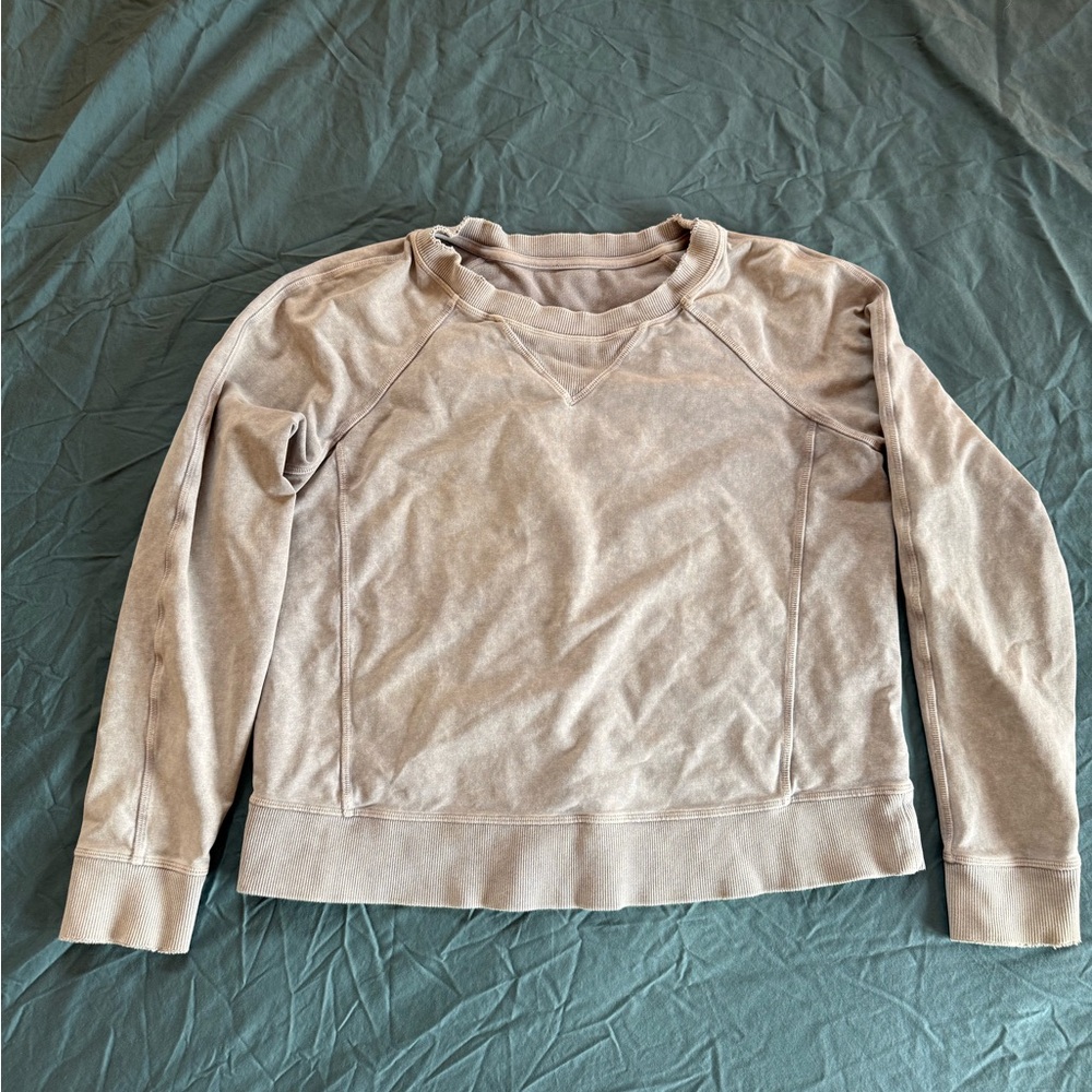 Lululemon crop crew neck sweater - grey/purple